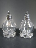 Vintage Pressed Glass Clown Head Salt Pepper Shaker Set